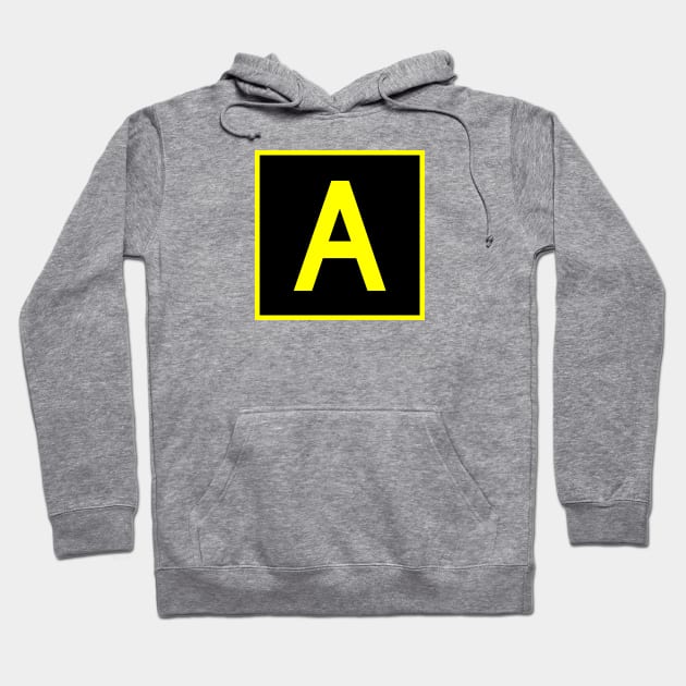 A - Alpha - FAA taxiway sign, phonetic alphabet Hoodie by Vidision Avgeek